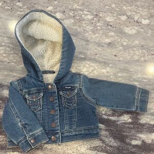 Wrangler Kids Denim Jacket with Fleece Hood